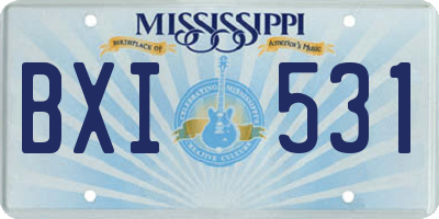 MS license plate BXI531