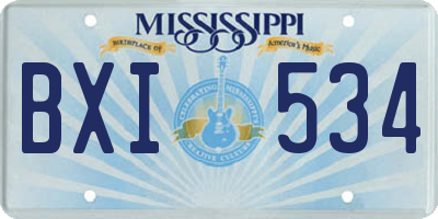 MS license plate BXI534