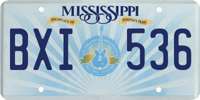 MS license plate BXI536