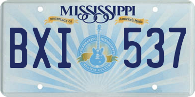 MS license plate BXI537