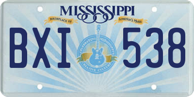 MS license plate BXI538