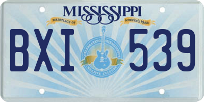 MS license plate BXI539