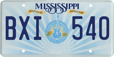 MS license plate BXI540