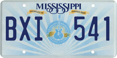 MS license plate BXI541