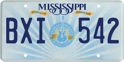 MS license plate BXI542
