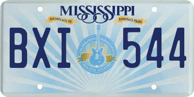 MS license plate BXI544