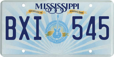MS license plate BXI545