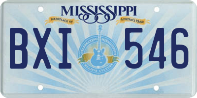 MS license plate BXI546