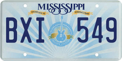 MS license plate BXI549