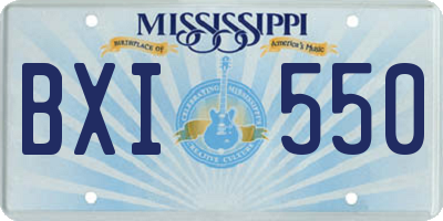 MS license plate BXI550
