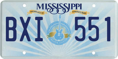 MS license plate BXI551