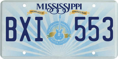 MS license plate BXI553