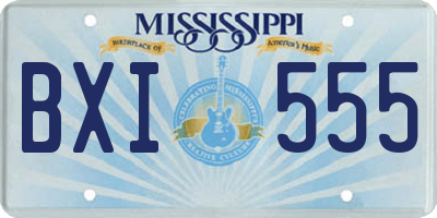 MS license plate BXI555
