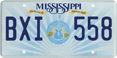 MS license plate BXI558