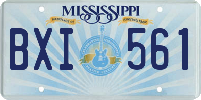 MS license plate BXI561