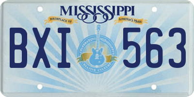 MS license plate BXI563