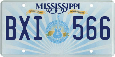MS license plate BXI566