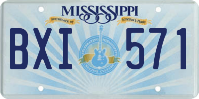 MS license plate BXI571