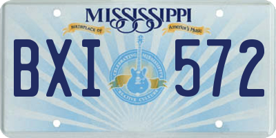 MS license plate BXI572