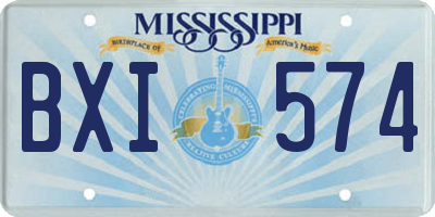 MS license plate BXI574