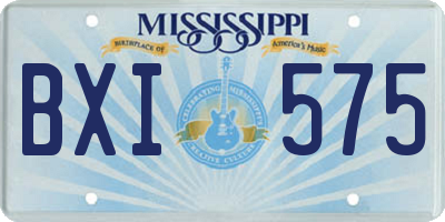 MS license plate BXI575