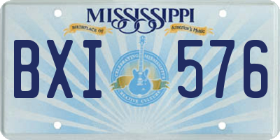 MS license plate BXI576
