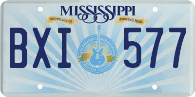 MS license plate BXI577