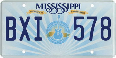 MS license plate BXI578