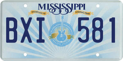 MS license plate BXI581
