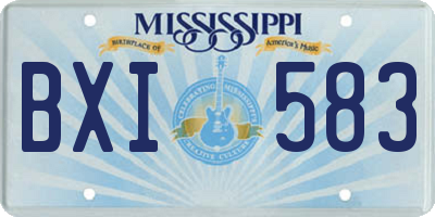 MS license plate BXI583