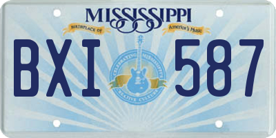 MS license plate BXI587