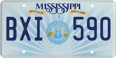 MS license plate BXI590