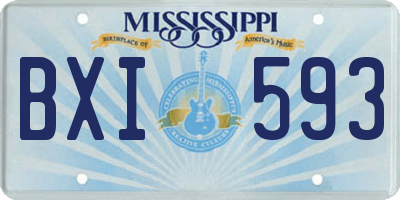 MS license plate BXI593