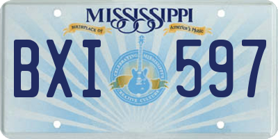 MS license plate BXI597