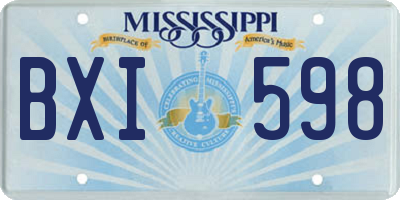 MS license plate BXI598