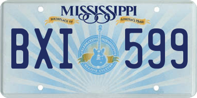 MS license plate BXI599