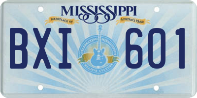 MS license plate BXI601