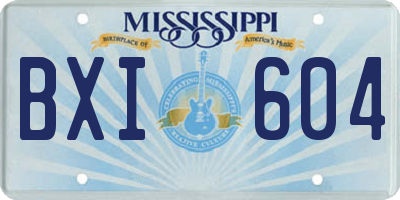 MS license plate BXI604