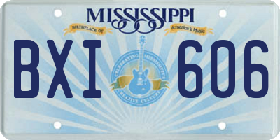 MS license plate BXI606
