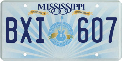 MS license plate BXI607