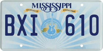 MS license plate BXI610