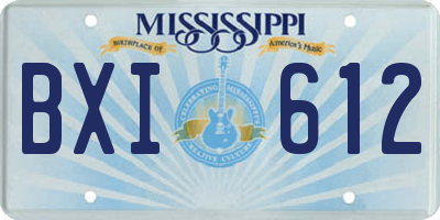 MS license plate BXI612