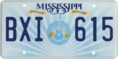 MS license plate BXI615