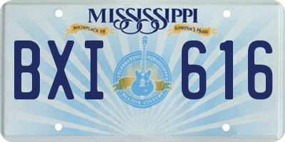 MS license plate BXI616