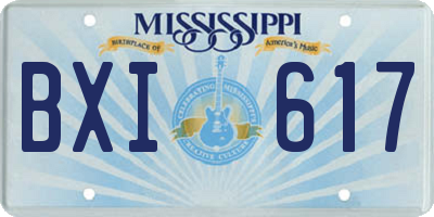 MS license plate BXI617