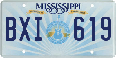MS license plate BXI619