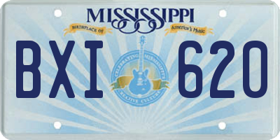 MS license plate BXI620