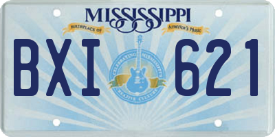 MS license plate BXI621