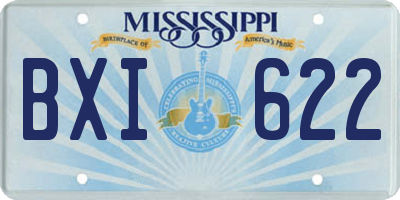 MS license plate BXI622