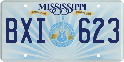MS license plate BXI623